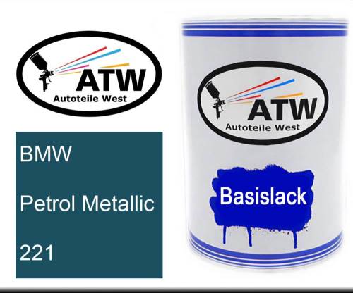 BMW, Petrol Metallic, 221: 500ml Lackdose, von ATW Autoteile West.